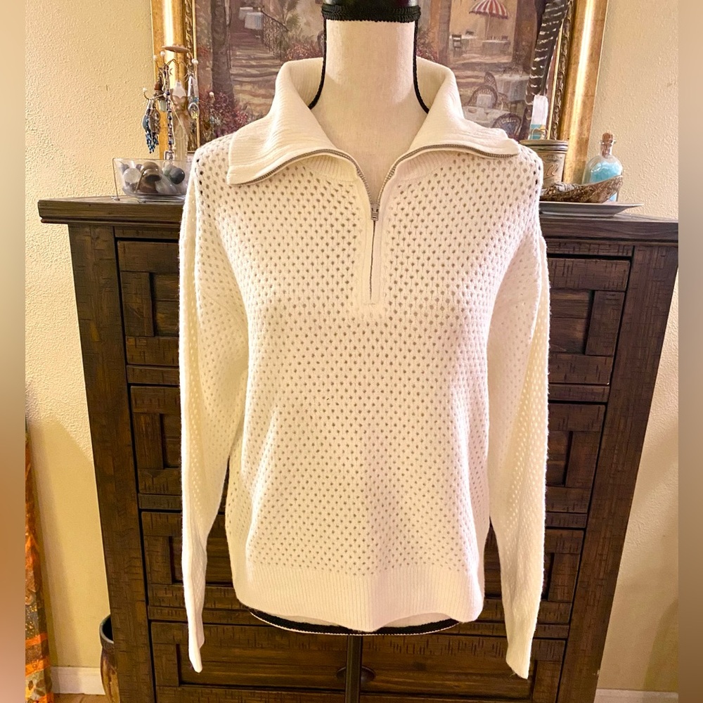 Universal Thread Cream Half Zip Sweater